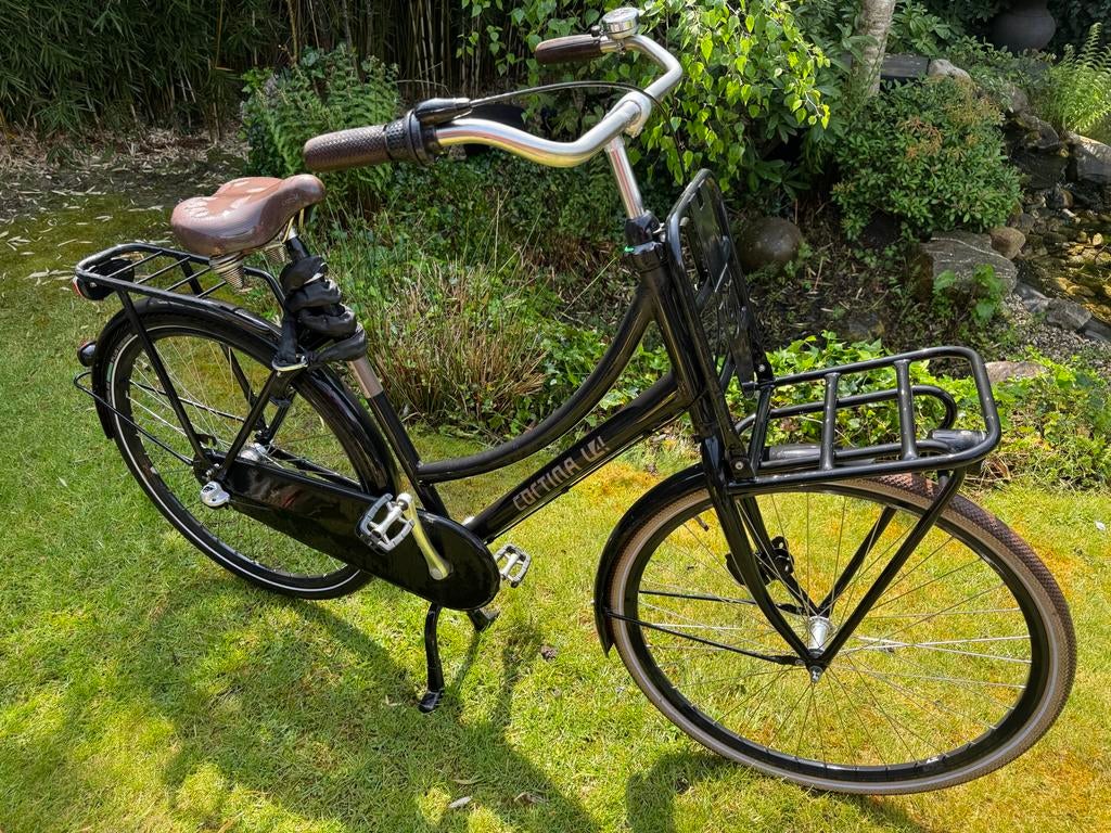 Cortina U4 Transportfiets Dames - Zwart - Zo goed als nieuw, Terugtraprem, Gebruikt, Versnellingen, 56 cm of meer