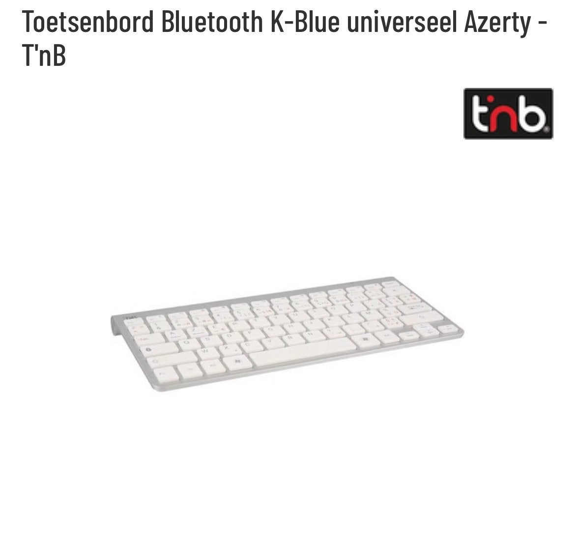 T'nB K-Blue Universeel Azerty Bluetooth Toetsenbord, Computers en Software, Toetsenborden, Ophalen, Azerty, Nieuw, Draadloos