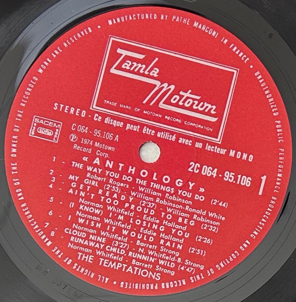 TEMPTATIONS - Anthology ( LP; Motown ), LP, Gebruikt, Ophalen of Verzenden, Soul