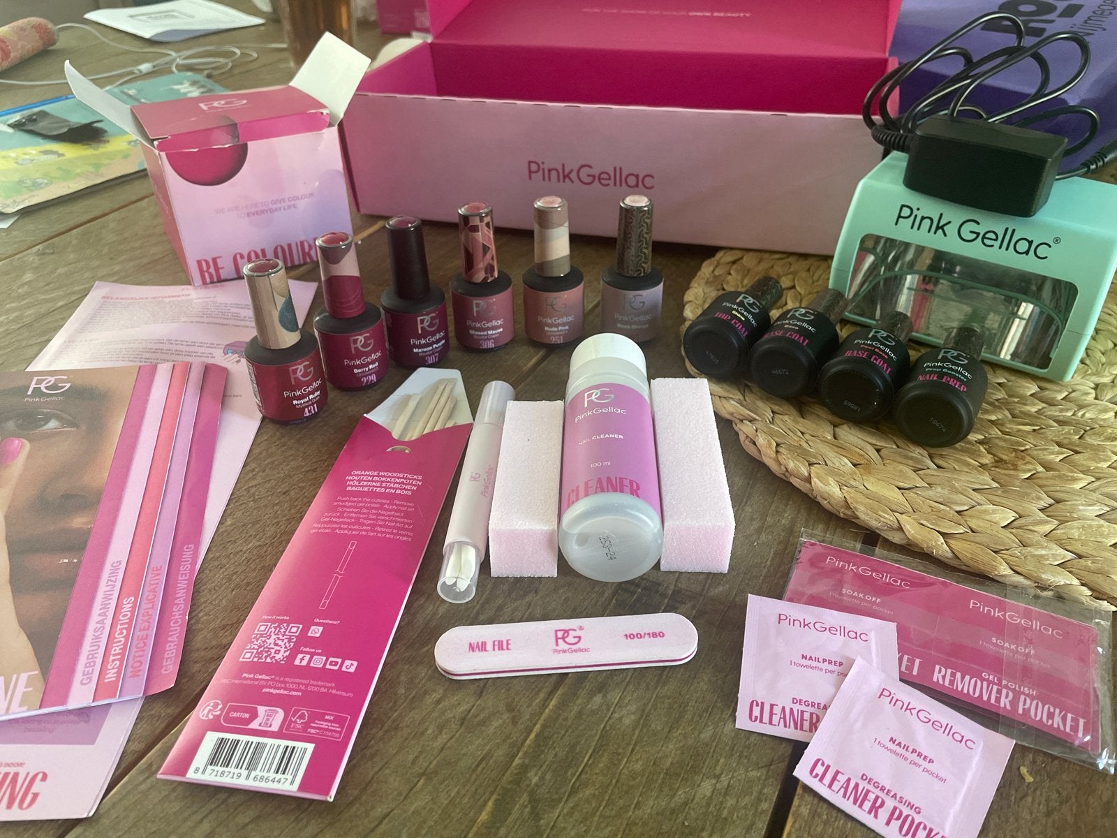 Pink Gellac Startpakket met 6 kleuren en UV-lamp, Ophalen of Verzenden, Zo goed als nieuw, Overige typen