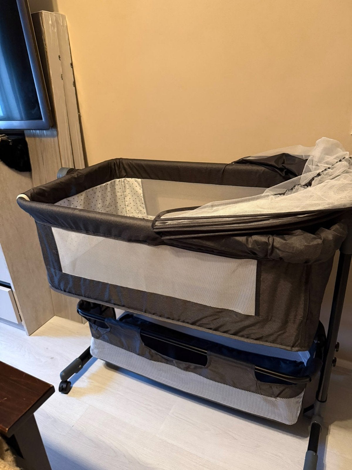 Eco Baby Co-sleeper Wieg - Donkergrijs, Ophalen, Zo goed als nieuw, Wieg