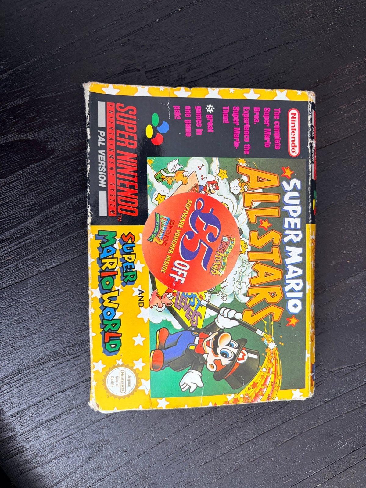 Super Mario All-Stars + Super Mario World SNES (PAL) - Doos, Spelcomputers en Games, Spelcomputers | Nintendo Super NES, Ophalen of Verzenden