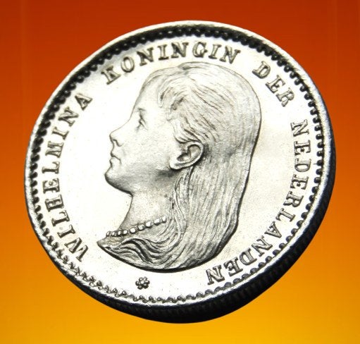 **  1892  - Nederland  - 10 Cent Loshangend haar -  ZILVER *, Verzenden, Zilver, 10 cent, Koningin Wilhelmina