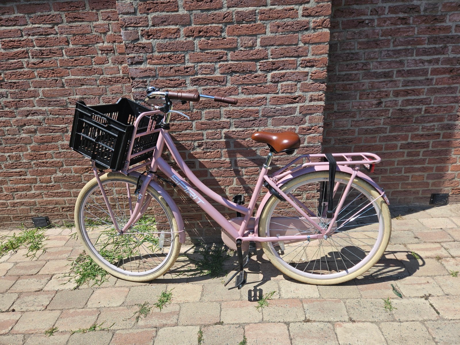 Roze Spirit meisjesfiets met voordrager en krat, Ophalen, Gebruikt, Terugtraprem, Overige merken