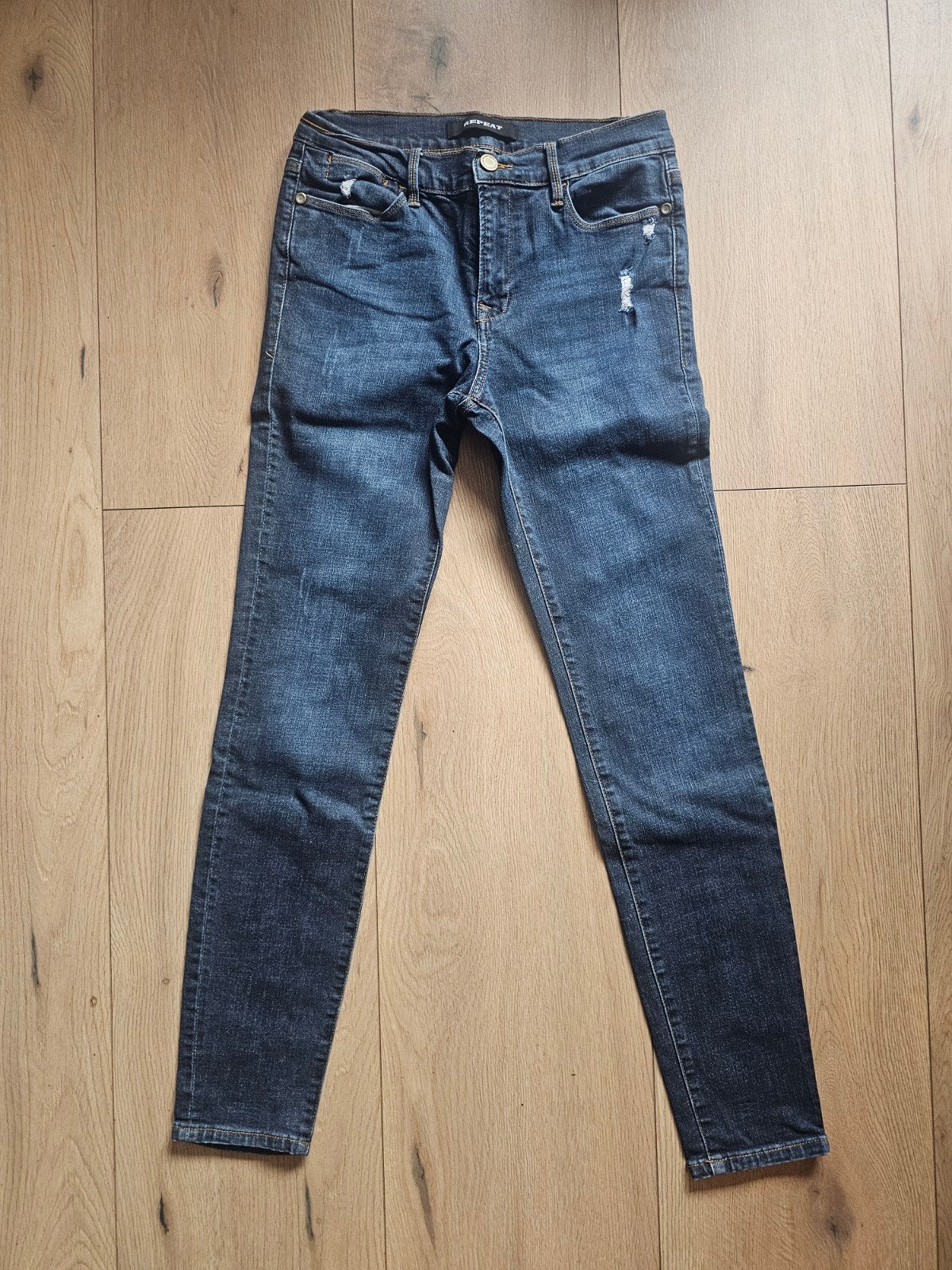 Donkerblauwe skinny jeans van Repeat, maat 38, Repeat, Blauw, Ophalen of Verzenden, W30 - W32 (confectie 38/40)