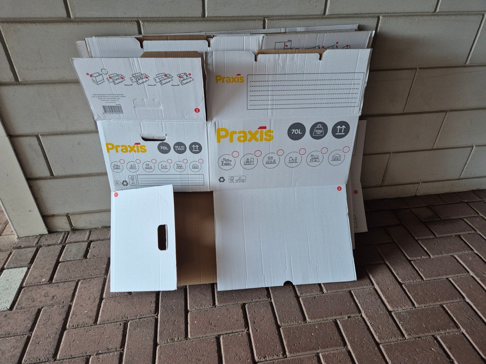 Praxis verhuisdozen 70L - stevig en opvouwbaar, 40 tot 60 cm, Opvouwbaar, 50 tot 75 cm, Ophalen of Verzenden