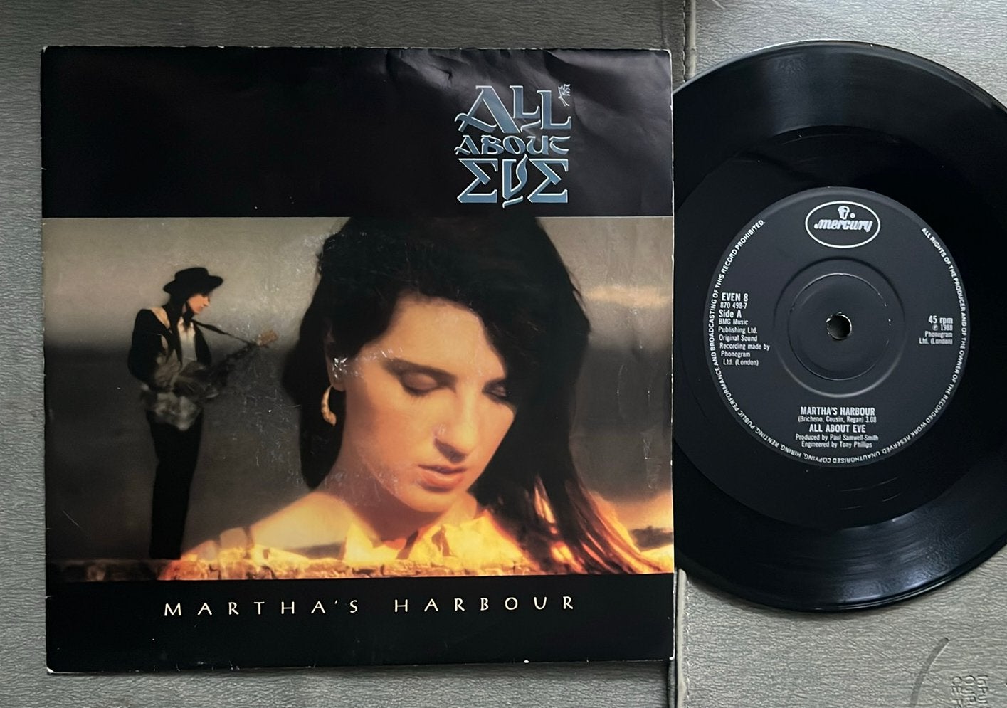 All About Eve - Martha’s Harbour 7” UK 1988, Gebruikt, 7 inch, Ophalen of Verzenden, Pop