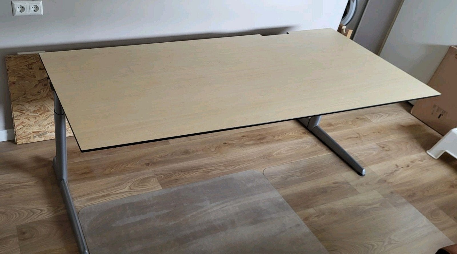 Verstelbaar bureau, met kabelgoot, 90x80cm, Ophalen