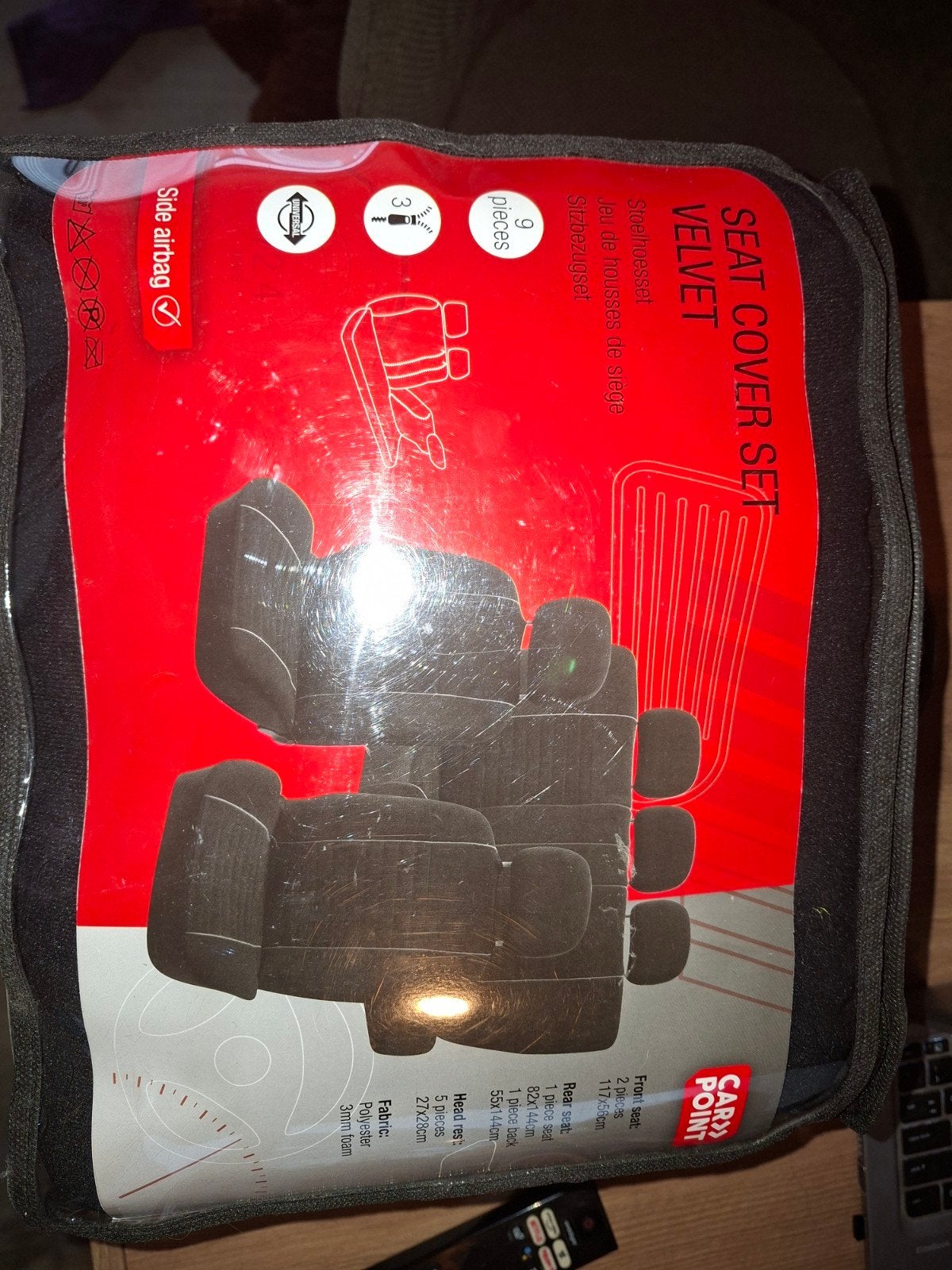 Carpoint Autostoelhoezen Set - Zwart Velours, Ophalen of Verzenden, Nieuw