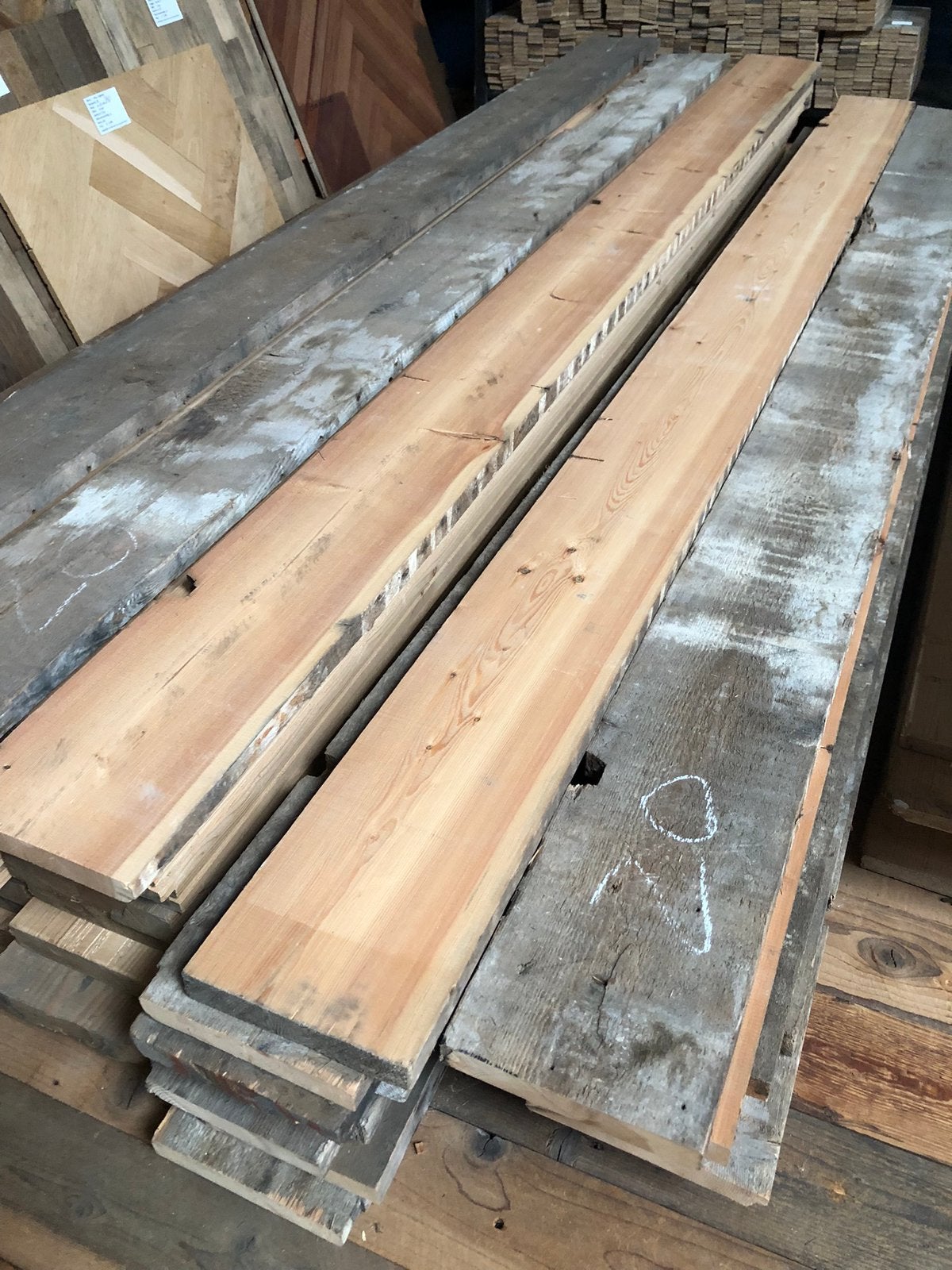 Losse oude planken -grenen- 1 zijde geschaafd, Ophalen, Gebruikt, 250 cm of meer, Planken