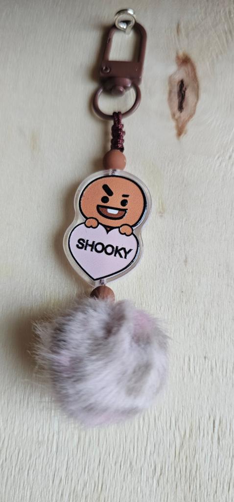 BT21 Shooky mobiele hanger met pluizige pompom, Ophalen of Verzenden, Nieuw