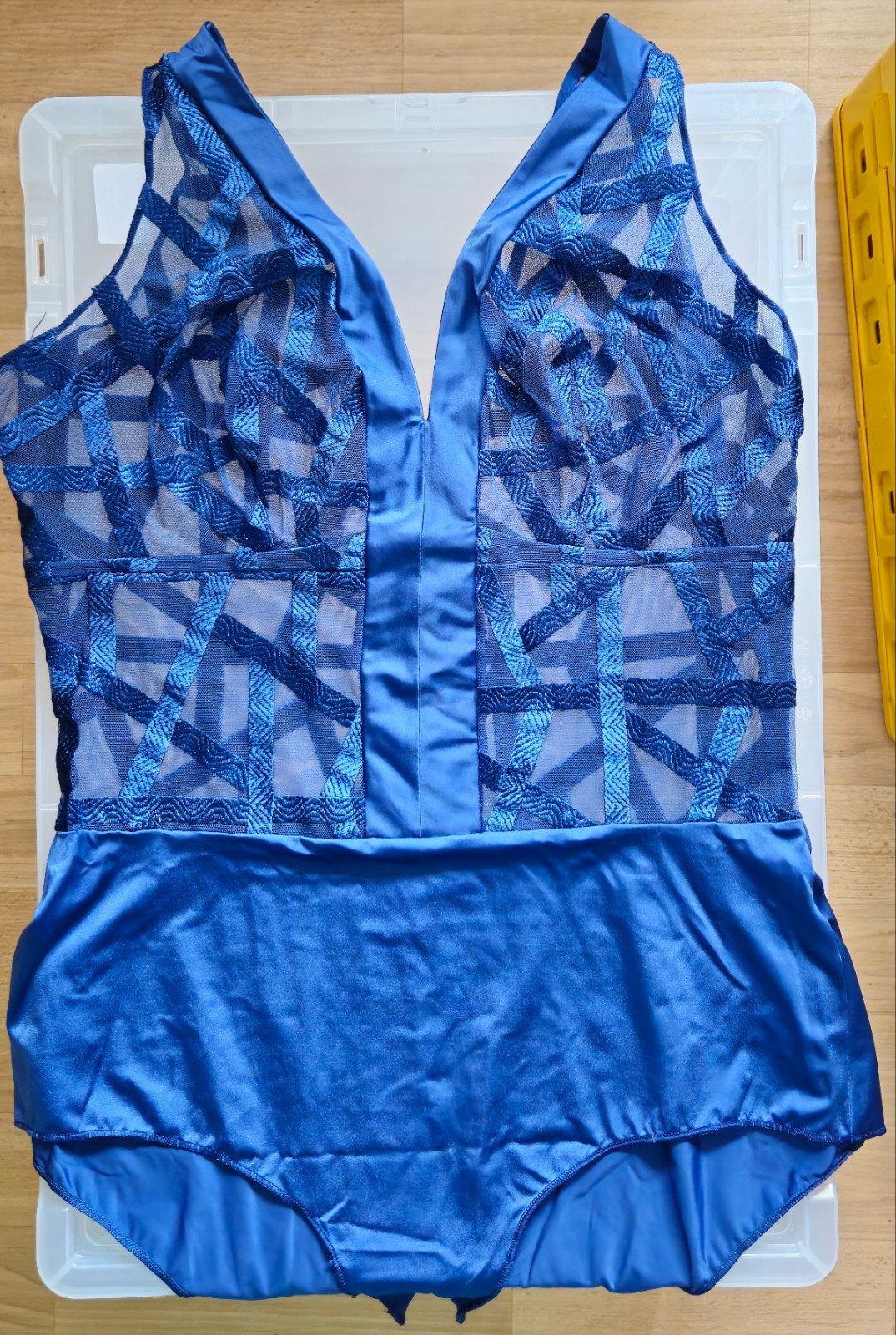 prachtige Louisa Bracq body, blauw, mt 40 - 42, Louisa Bracq, Ophalen of Verzenden, Blauw, Body of Korset