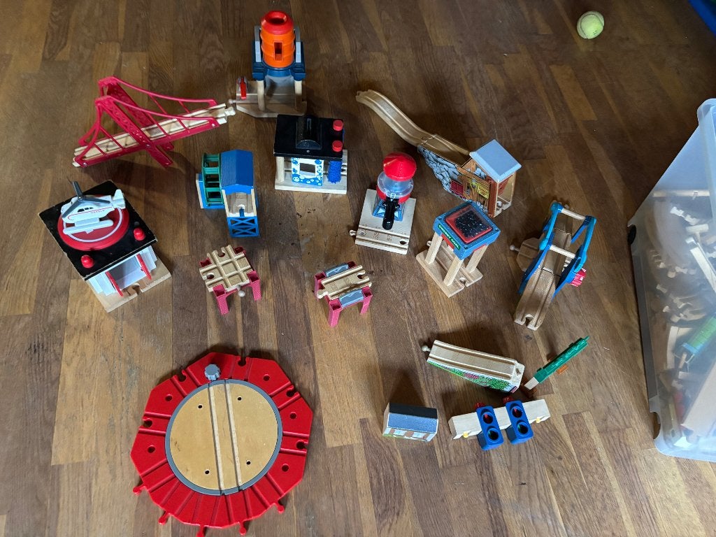 Kinderspeelgoed houten trein Thomas, Verzamelen, Ophalen, Gebruikt
