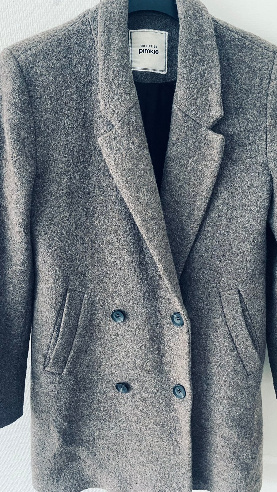 Te koop: wollen winterjas, taupe, maat 36/38, Ophalen of Verzenden, Zo goed als nieuw, Maat 36 (S), Bruin