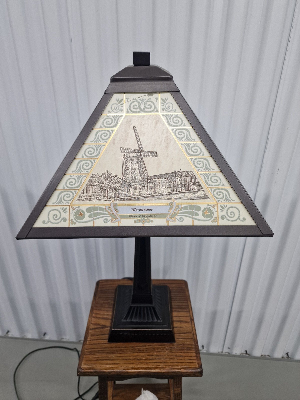 glas lamp Nederland vintage wormerveer antiek, Gebruikt, Vintage, Ophalen of Verzenden, Glas