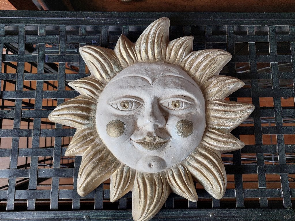 Zon / Wanddecoratie  / Gebakken materiaal / Vintage, 33 cm, Meerkleurig, Steen/keramiek, Ophalen of Verzenden