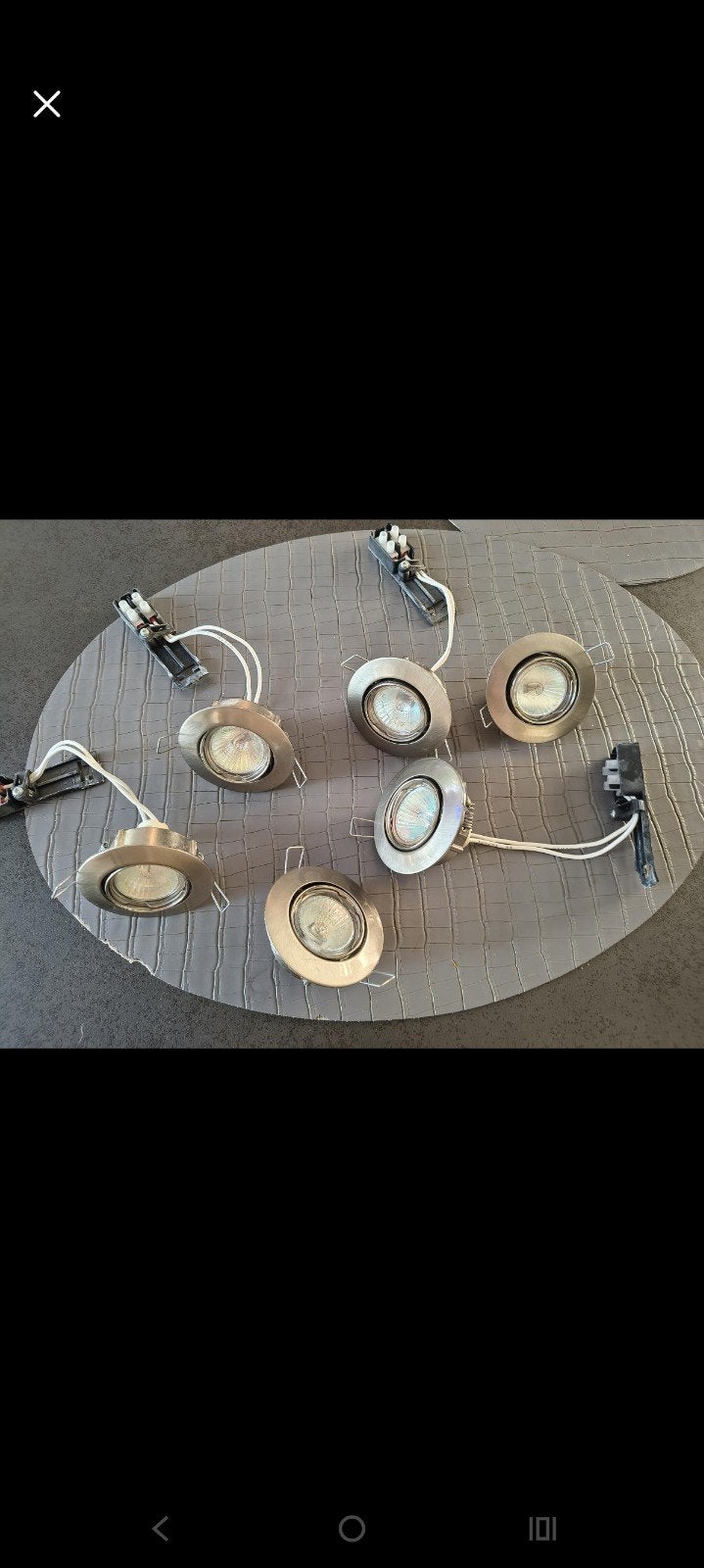 Set van 6 inbouwspots met halogeenlampen, Ophalen, Halogeen, Gebruikt, Geschikt voor plafondmontage