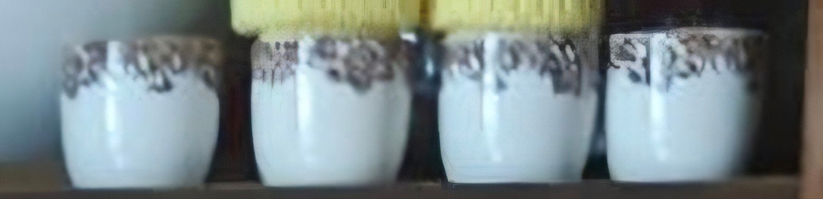 Set van 4 vintage eierdopjes, Gebruikt, Keramiek, Overige typen, Vintage