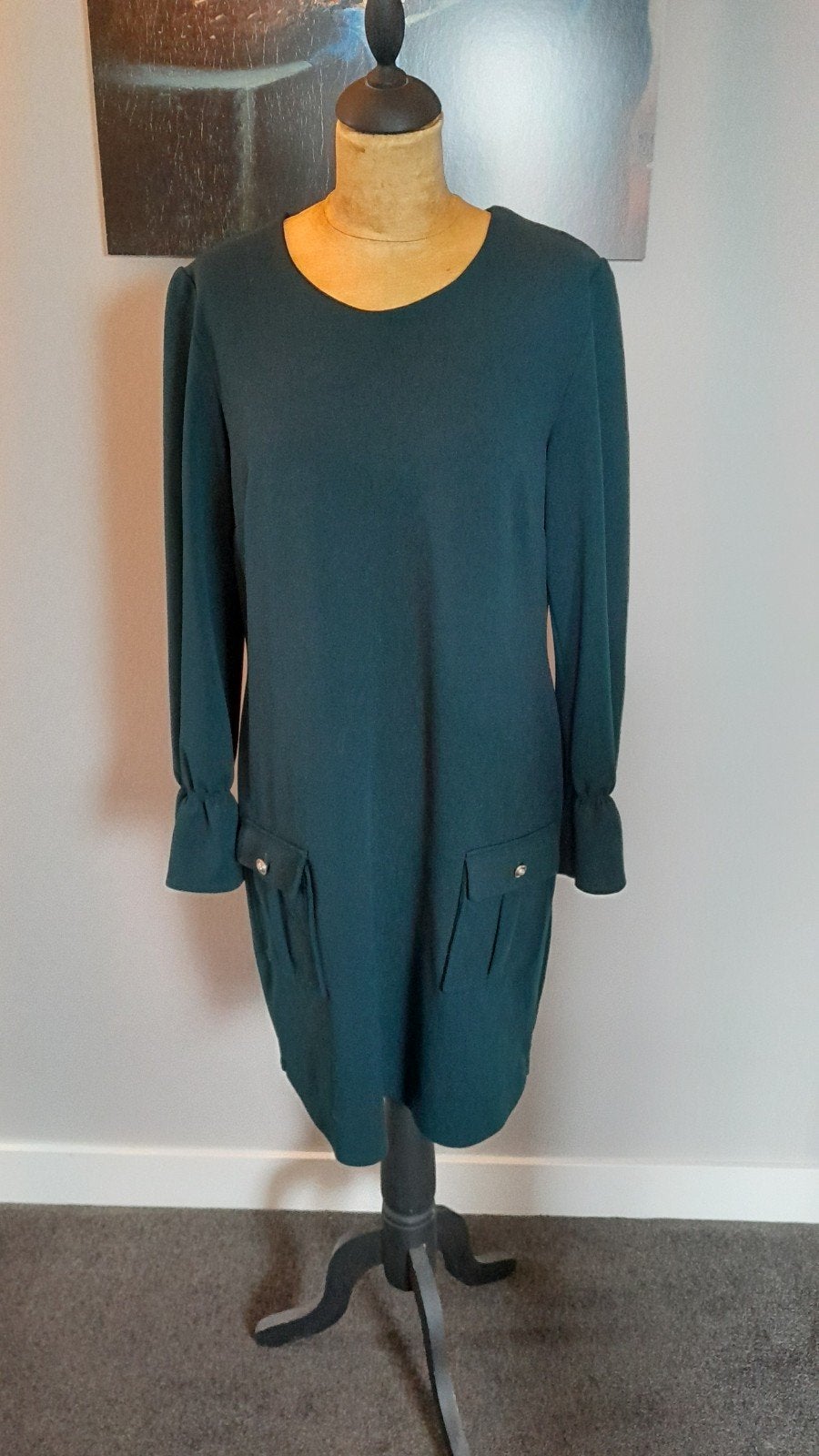 Freebird jurk in flessengroen - Maat XL, Maat 46/48 (XL) of groter, Ophalen of Verzenden, Freebird, Gedragen