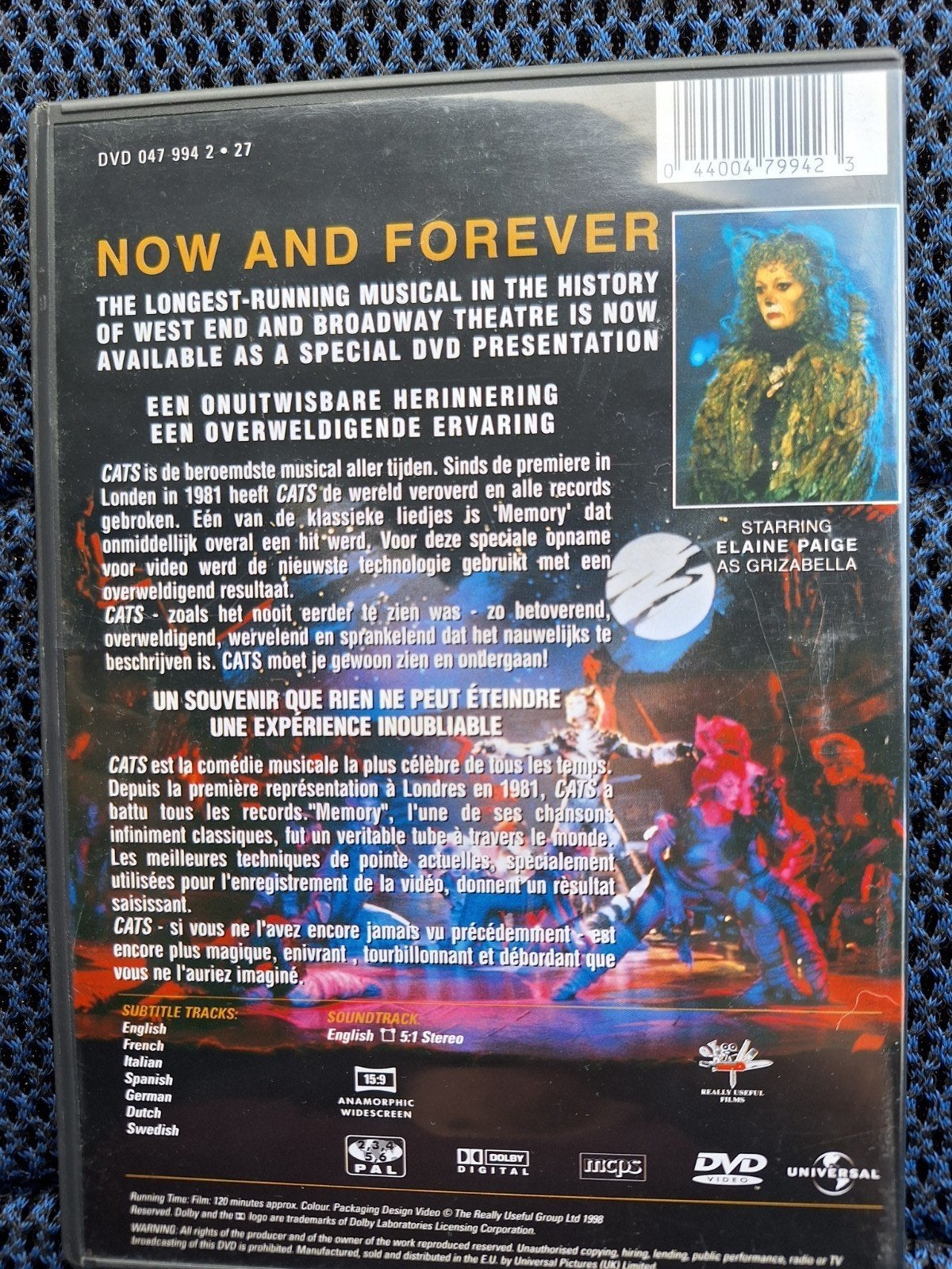 Dvd cats, Alle leeftijden, Ophalen of Verzenden, Zo goed als nieuw
