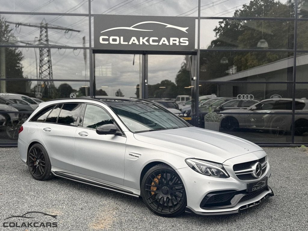 Mercedes C-klasse Estate AMG 63 S Edition 1|PANO|KERAMI|HUD, Auto's, Automaat, Achterwielaandrijving, Gebruikt, Leder