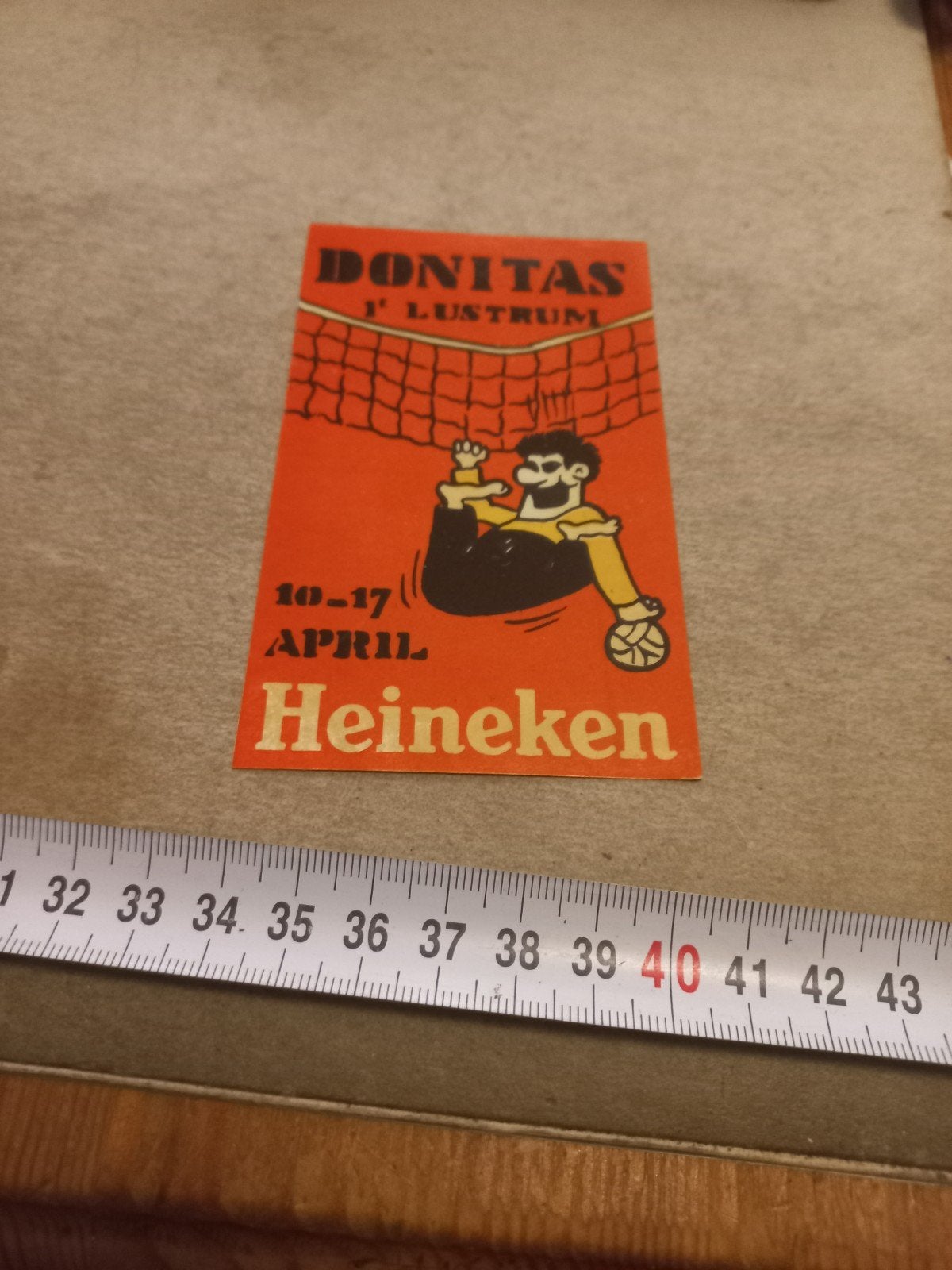 Vintage Donitas 1e Lustrum Heineken reclamekaart, Ophalen of Verzenden