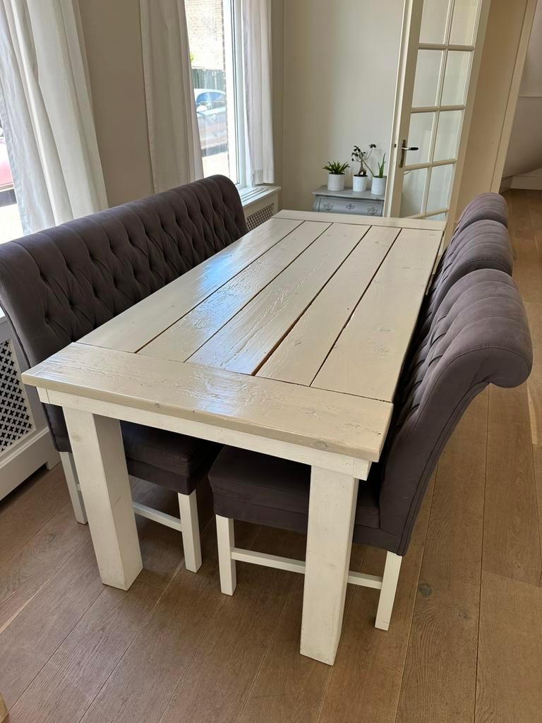 Landelijke eettafel 199x90x80 cm, Huis en Inrichting, Tafels | Eettafels, Ophalen, 50 tot 100 cm, Vijf personen of meer, 150 tot 200 cm