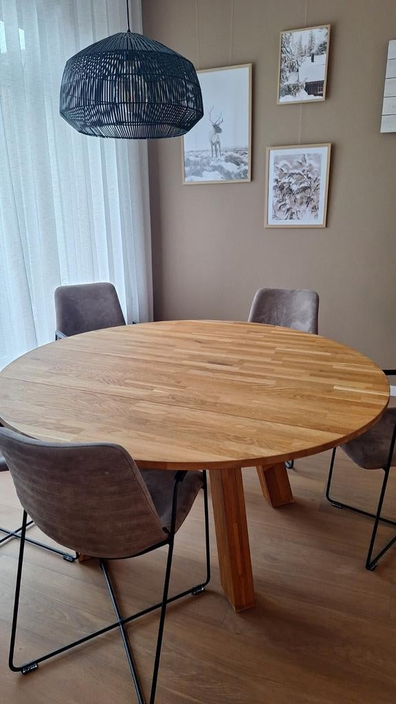 Ronde tafel Woood | 150cm, Huis en Inrichting, Tafels | Eettafels, Ophalen, Rond, 100 tot 150 cm, 100 tot 150 cm