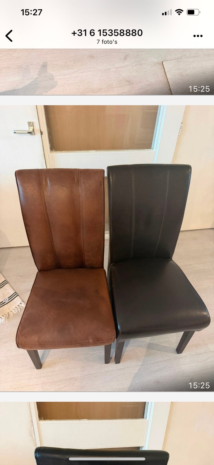 6 stoel, Huis en Inrichting, Stoelen, Bruin, Leer, Ophalen of Verzenden, Zo goed als nieuw