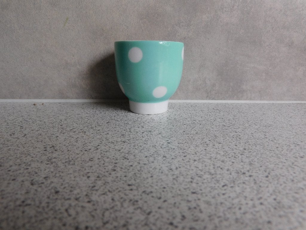 IKEA Eierdop Polkadot Turquoise, Keramiek, Overige typen, IKEA, Ophalen of Verzenden