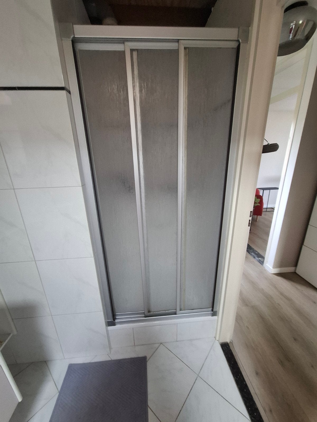 Hüppe douchecabine met schuifdeur, Ophalen, Gebruikt, Chroom, Douche