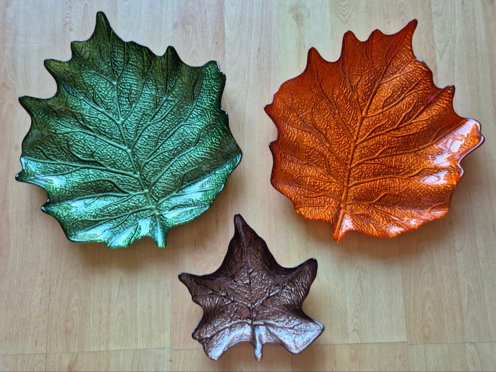 decoratie schalen glas Herfstblad, Ophalen, Zo goed als nieuw, Glas