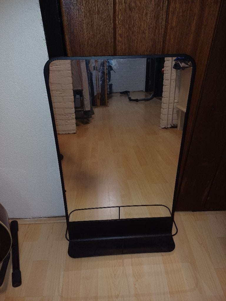 Spiegel met rekje, Huis en Inrichting, Woonaccessoires | Spiegels, Ophalen, Minder dan 50 cm, Zo goed als nieuw, Minder dan 100 cm