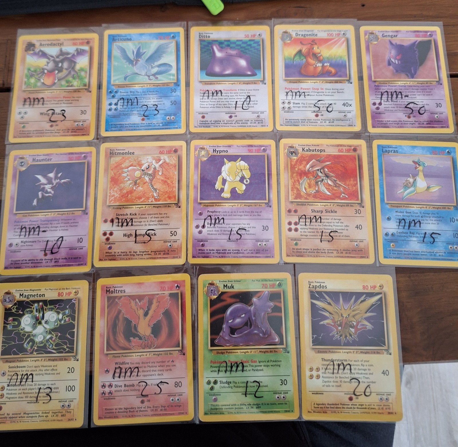 fossil non holo rares - losse verkoop - vintage pokemon, Ophalen of Verzenden, Zo goed als nieuw, Meerdere kaarten