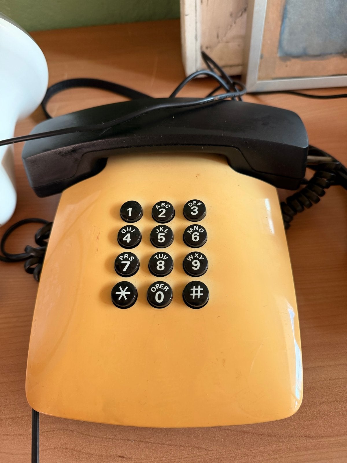 Vintage Principal druktoetstelefoon jaren '80 - Geel, Telecommunicatie, Vaste telefoons | Niet Draadloos, Ophalen of Verzenden