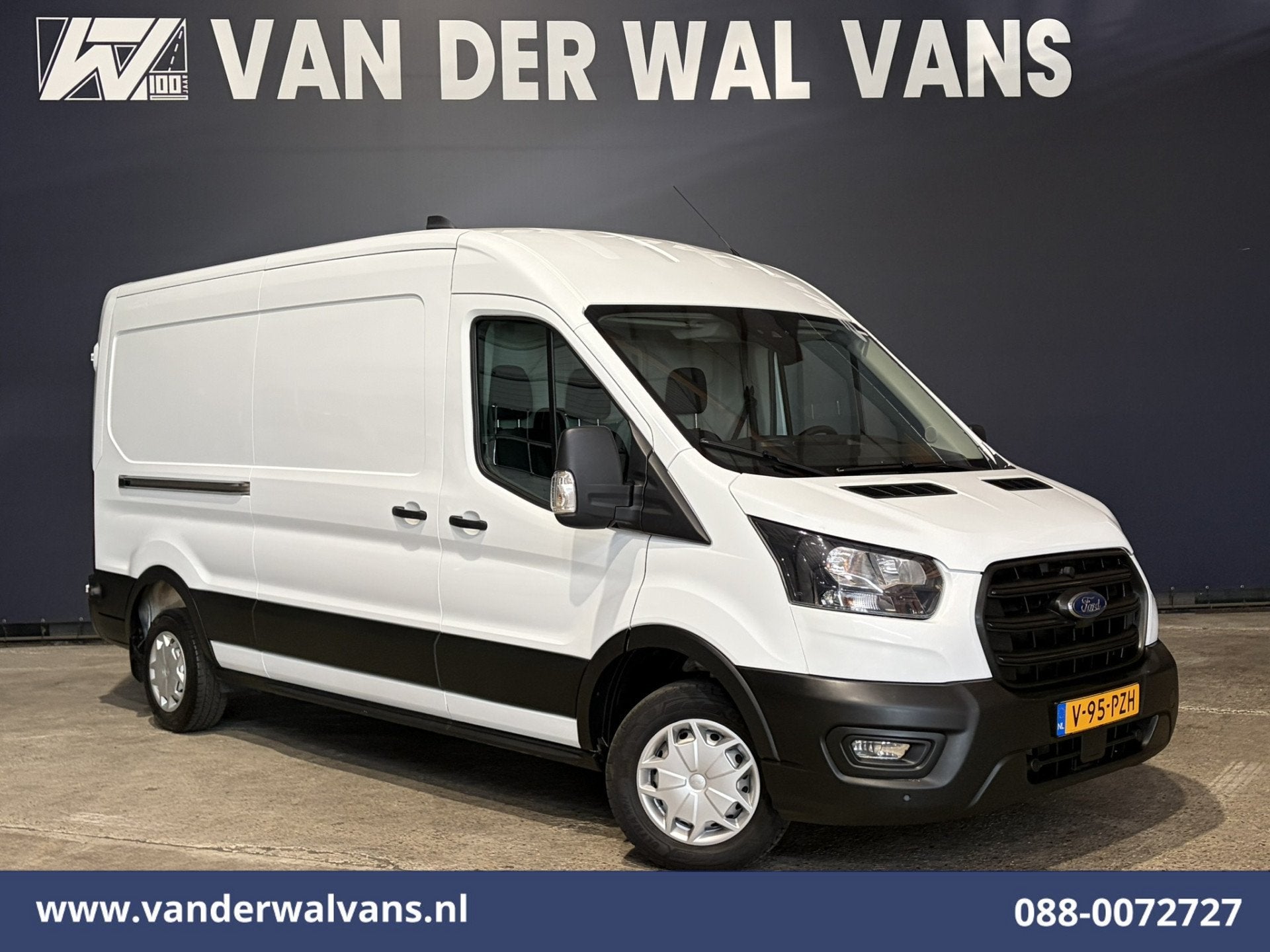 Ford Transit 2.0 TDCI 131pk L3H2 Euro6 Airco | Camera | Crui, Voorwielaandrijving, Stof, 4 cilinders, Wit