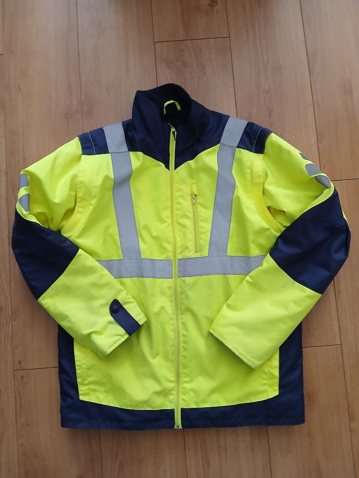 GISS Veiligheidsjas XL - Afritsbare Mouwen - Geel/Blauw, Verzenden, Gebruikt