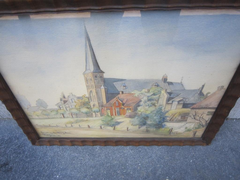 FRITS JANSEN, 1916(Scheen)Pastel/Aquarel APPELTERN a/dMaas, Antiek en Kunst, Kunst | Schilderijen | Klassiek, Ophalen of Verzenden