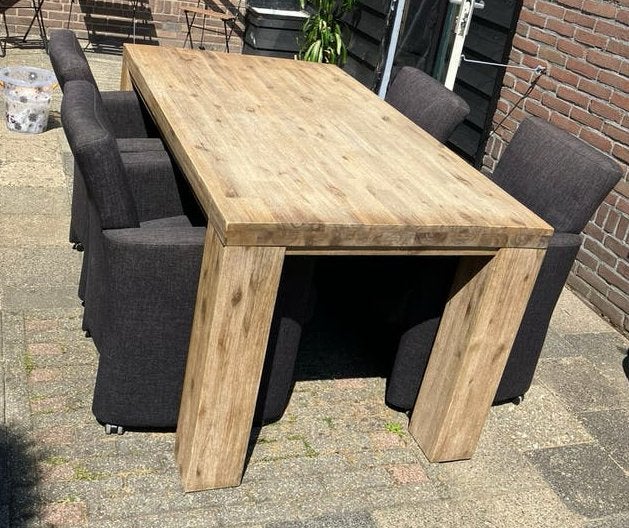 Eetkamer tafel met 4 stoelen, Ophalen, Gebruikt, 50 tot 100 cm, 150 tot 200 cm