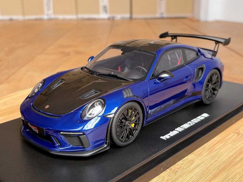 Porsche 911 991.2 GT3 RS Weissach blauw 1:18 GT Spirit GT526, Ophalen of Verzenden, Nieuw, Auto, Overige merken