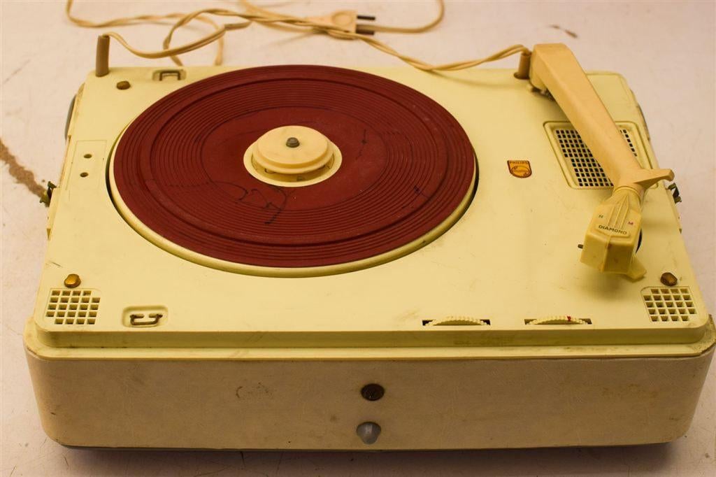 Vintage Philips platenspeler in koffer 49469, Ophalen of Verzenden, Gebruikt, Thorens