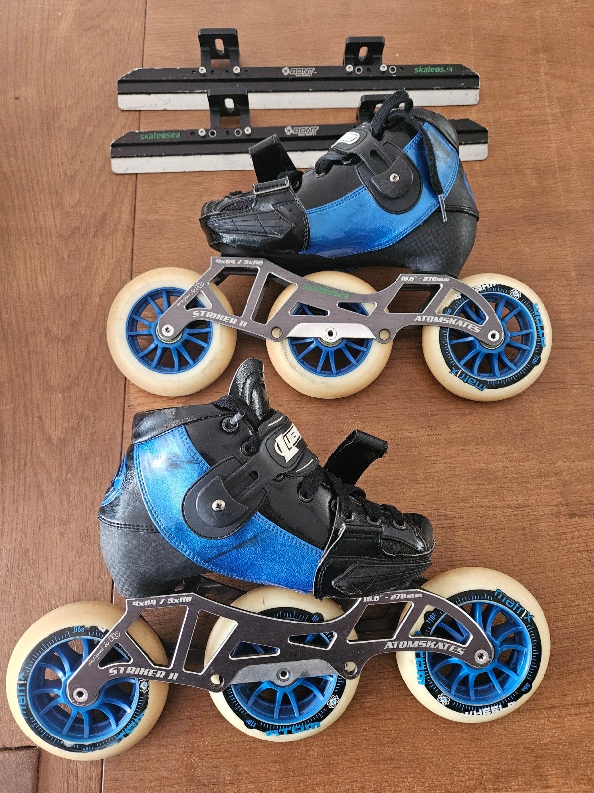 Luigino skeelers/schaatsen combi 3x110mm verstelbaar 34-37, Overige merken, Gebruikt, Ophalen of Verzenden, Noren
