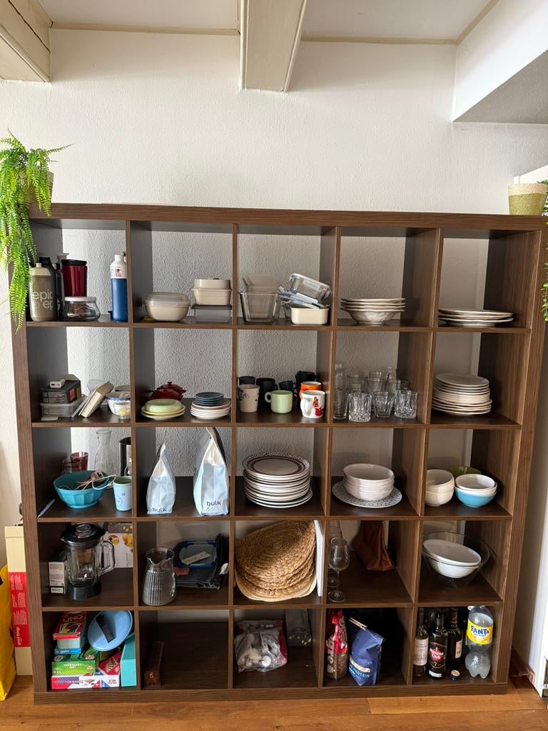 Large Wooden Shelving Unit (184x184cm) – Lots of Storage, Ophalen of Verzenden, Zo goed als nieuw