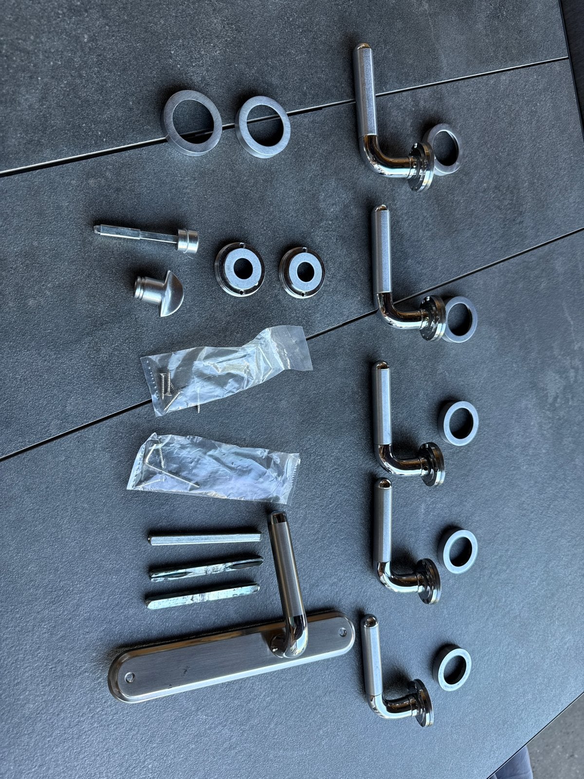 Diverse deurbeslag set - RVS en Chroom, Ophalen, Gebruikt, Rvs, Klink of Kruk