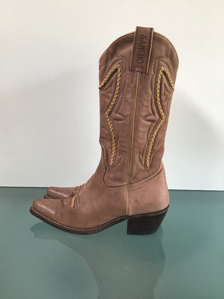 Sancho boho 38 bruin | Leren boots | Gratis verzenden, Kleding | Dames, Schoenen, Hoge laarzen, Bruin, Verzenden, Zo goed als nieuw