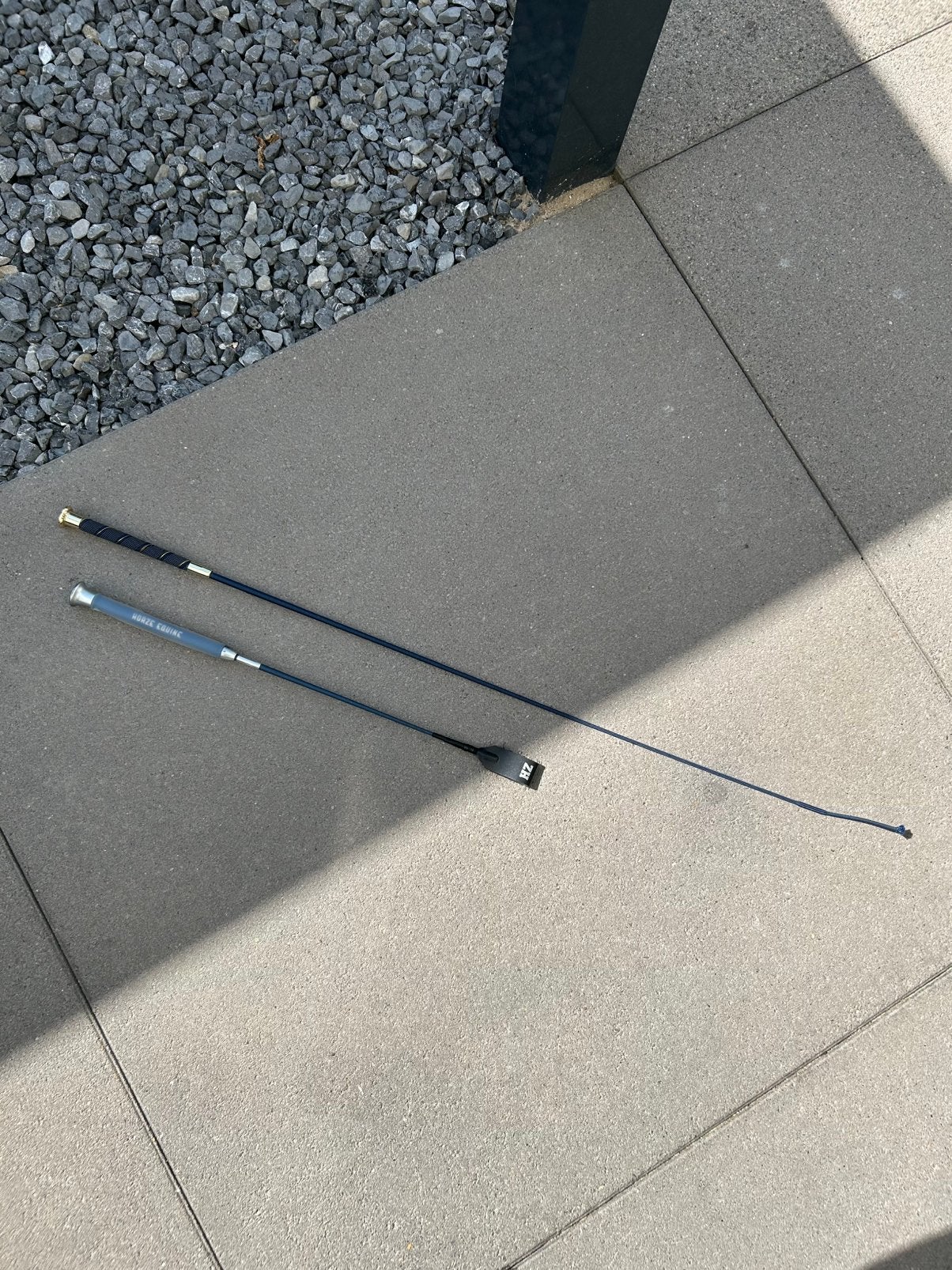 Epplejeck/Horze zweep 100cm en 55cm - lichtblauw/donkerblauw, Ophalen, Nieuw, Goud, Epplejeck
