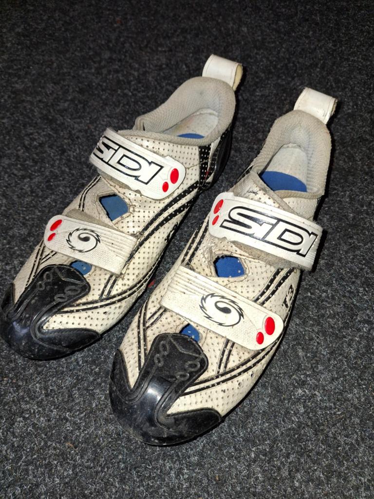 Sidi T3 Triathlonschoenen Maat 44 Wit/Zwart Carbon Zool, Fietsen en Brommers, Fietsaccessoires | Fietskleding, Ophalen of Verzenden