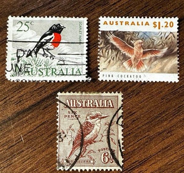 Australische vogels postzegels - Gestempeld, Ophalen of Verzenden, Gestempeld