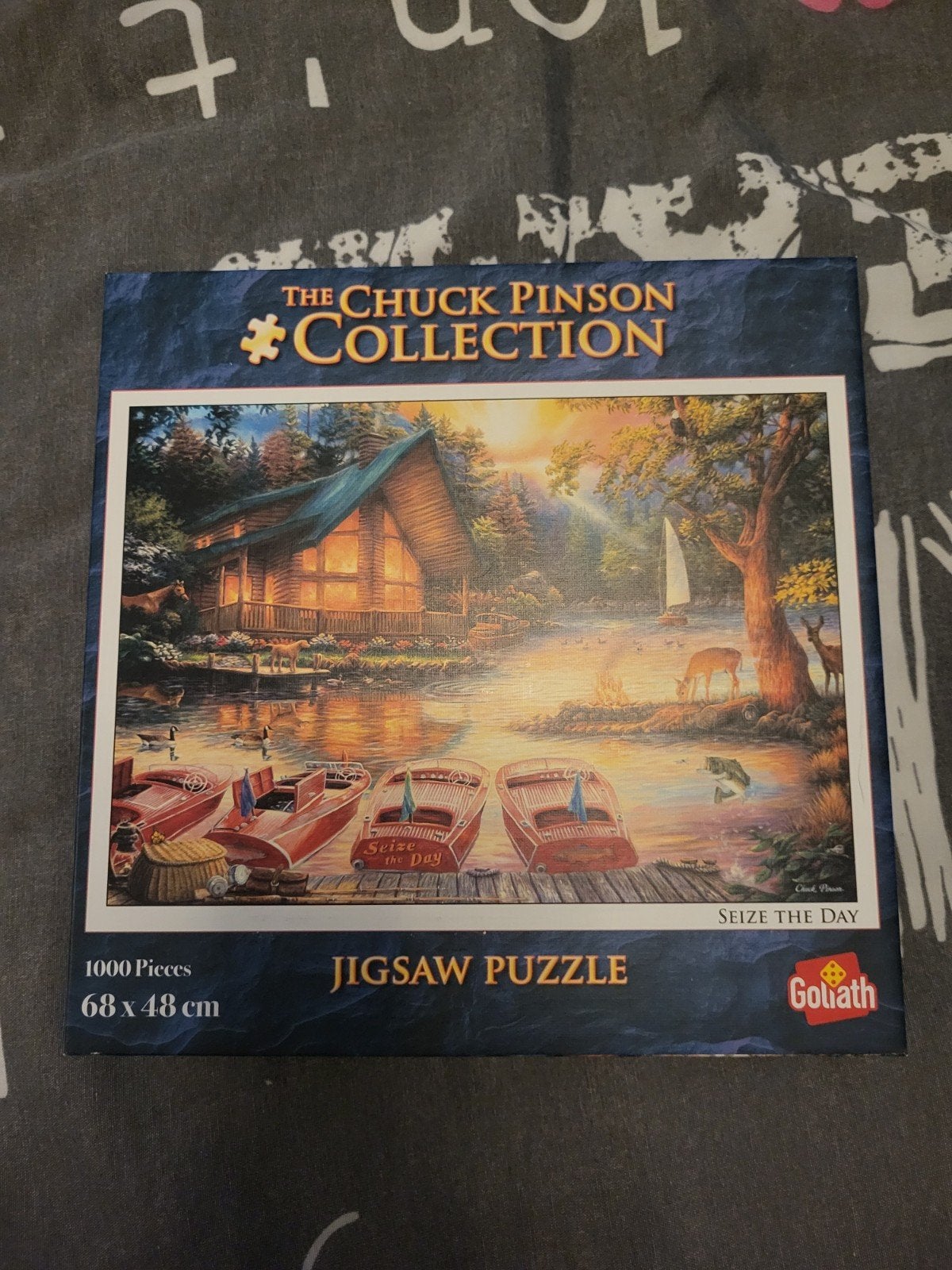 Chuck Pinson Collection Jigsaw Puzzel - Seize the Day, Ophalen of Verzenden, 500 t/m 1500 stukjes, Gebruikt, Legpuzzel