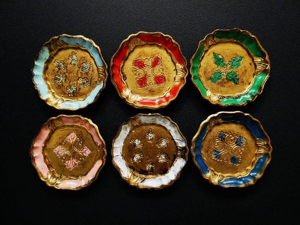6 Italiaanse onderzetters in verschillende kleuren, Ophalen of Verzenden